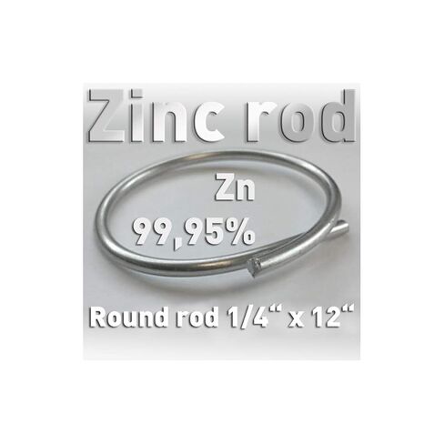 قضيب الزنك المبثوق من Rotometals نقي بنسبة 99.9% بقطر 0.25 بوصة × 1 قدم - صنع في الولايات المتحدة الأمريكية in Saudi Arabia
