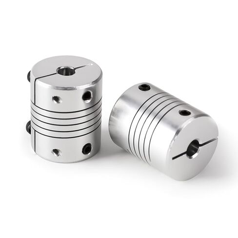 2 Pieces 6.35mm to 10mm Stepper Motor Shaft Coupling 30mm Length 25mm Diameter Shaft Coupler Aluminum Alloy Joint Connector for 3D Printer CNC Machine DIY Encoder in Saudi Arabia