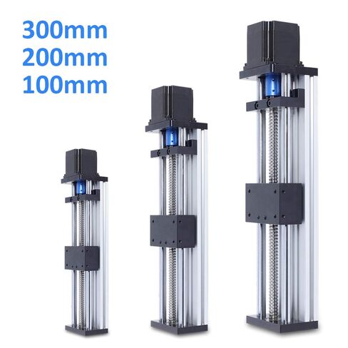 مشغل حركة خطية 100 مم مع محرك متدرج 23nema 57، دليل السكتة الدماغية لطاولة انزلاقية كروية وسكة حديدية متقاطعة وطاولة منزلق GDAE10 دليل السكك الحديدية لوحدة السكتة الدماغية باستخدام الحاسب الآلي وطابعة ثلاثية الأبعاد in Kuwait