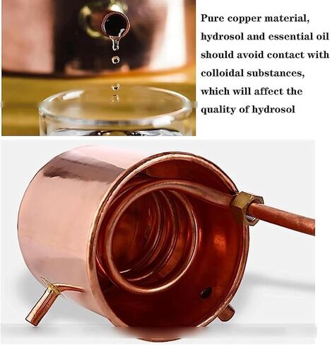 2L Copper Moonshine Still - Premium Alembic Distiller for Essential Oils, Whiskey & Hydrosol, Includes Cooling Tube, Perfect for Home Distillation & Fresh Flower Extracts in Saudi Arabia