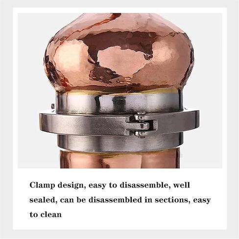 2L Copper Moonshine Still - Premium Alembic Distiller for Essential Oils, Whiskey & Hydrosol, Includes Cooling Tube, Perfect for Home Distillation & Fresh Flower Extracts in Saudi Arabia