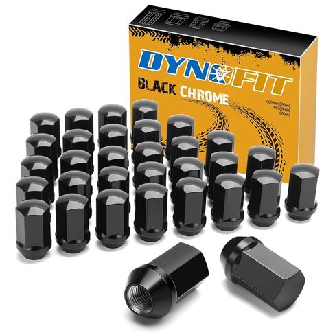 Dynofit 14x1.5 Lug Nuts متوافق مع 2008+ Chevy Silverado GMC Sierra 2500 3500،32pcs 14mmx1.5 OEM Black Wheel Lug Nuts 1.75 "H 7/8" Hex لعام 2012+ RAM 2500 3500 ، استبدل OE 611-236 | 611-330 in Kuwait