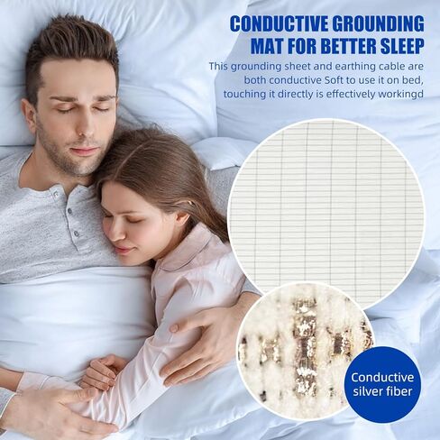 كيس وسادة مؤرض 2 عبوة، 20 × 30، 2 غطاء وسادة مع سلك تأريض بطول 15 قدم، ألياف قطنية فضية ناعمة، تحسين النوم in Kuwait