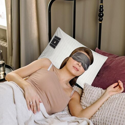 كيس وسادة مؤرض 2 عبوة، 20 × 30، 2 غطاء وسادة مع سلك تأريض بطول 15 قدم، ألياف قطنية فضية ناعمة، تحسين النوم in Kuwait