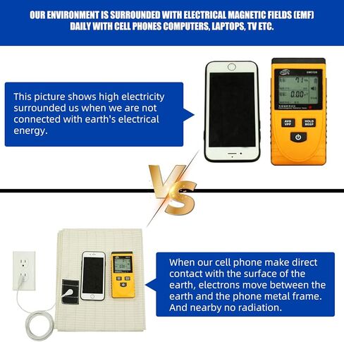 كيس وسادة مؤرض 2 عبوة، 20 × 30، 2 غطاء وسادة مع سلك تأريض بطول 15 قدم، ألياف قطنية فضية ناعمة، تحسين النوم in Kuwait