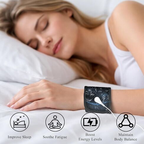 حزام معصم تأريض، سوار تأريض لتحسين طاقة النوم، سوار معصم علاج تأريض مع سلك تأريض بطول 15 قدم 12.4 بوصة × 3.5 بوصة in Kuwait