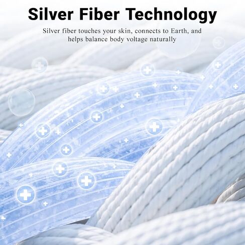 حزام معصم تأريض، سوار تأريض لتحسين طاقة النوم، سوار معصم علاج تأريض مع سلك تأريض بطول 15 قدم 12.4 بوصة × 3.5 بوصة in Kuwait