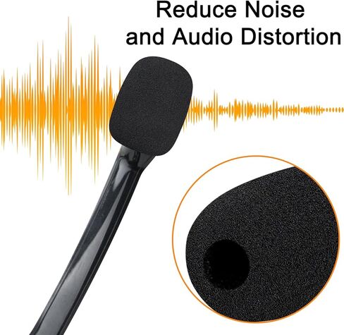 SOULWIT Microphone Cover for Logitech H390/G432/G733, G/H/G Pro/Zone Series Headphones, Protective Mic Foam Cover Pop Filter Windscreen - Black(3 Small + 3 Large) in Saudi Arabia