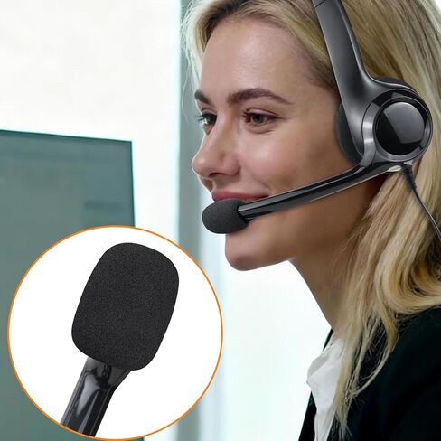 SOULWIT Microphone Cover for Logitech H390/G432/G733, G/H/G Pro/Zone Series Headphones, Protective Mic Foam Cover Pop Filter Windscreen - Black(3 Small + 3 Large) in Saudi Arabia