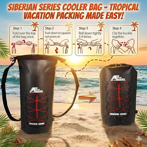 Dry Water Adventure - Marine Grade Waterproof Backpack Insulated Cooler Bag - Camping, Diving, Kayaking, Boating, Beach, Travel, Picnic, Food and Beverage, Siberian Series (20 Liter/5.3 Gallon) in Kuwait
