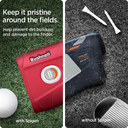 Spigen Golf Silicone Fit Rangefinder Case Designed for Bushnell Rangefinder Tour V6 Shift Protective Cover Carrying Case Golf Rangefinder Accessories - Red in Saudi Arabia