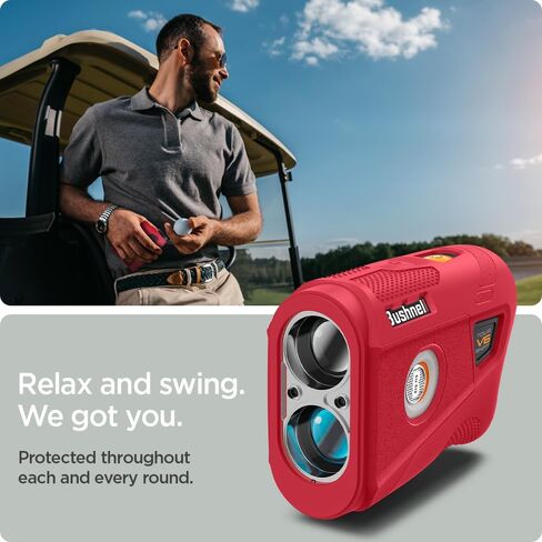 Spigen Golf Silicone Fit Rangefinder Case Designed for Bushnell Rangefinder Tour V6 Shift Protective Cover Carrying Case Golf Rangefinder Accessories - Red in Saudi Arabia