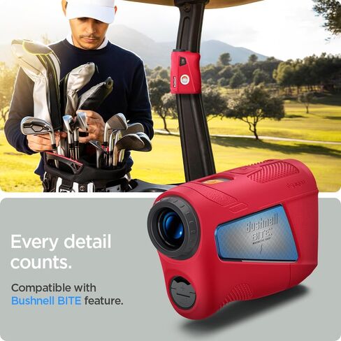 Spigen Golf Silicone Fit Rangefinder Case Designed for Bushnell Rangefinder Tour V6 Shift Protective Cover Carrying Case Golf Rangefinder Accessories - Red in Saudi Arabia