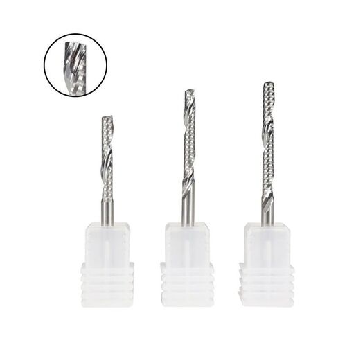 Carbide Milling Bit Single Flute End Mill 3.175-12mm Shank CNC Router Bit for Aluminum Cutting Spial Milling Cutter(3.175x2x17x45mm) in Saudi Arabia