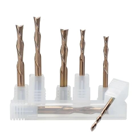 مطحنة نهاية حلزونية 2 فلوت سفلي راوتر بت 3.175-12 مم مطحنة نهاية كربيد عرقوب لأداة طحن النجارة قاطع CNC (3.175x3.175x12x40L) in Kuwait