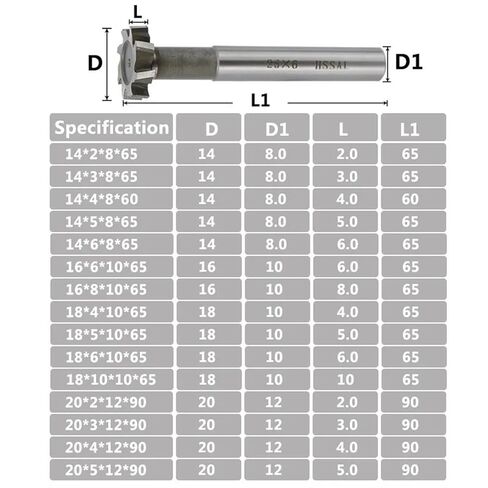 T Slot Milling Cutter 10 12 14 16 20 25 30 32mm High Speed Steel Router Bit for Hardness Metal Endmills Tool(30x5x16x90) in Saudi Arabia