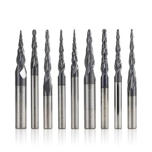 مطحنة نهاية كربيد التنجستن مطحنة نهاية كروية مدببة R0.25-R2.0 لقم التوجيه باستخدام الحاسب الآلي لقاطع الطحن المعدني الخشبي أداة الطحن باستخدام الحاسب الآلي (R0.75x20xD6x50) in Kuwait