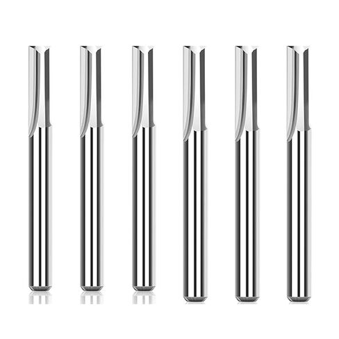 10 قطعة 4/6 مللي متر عرقوب فتحة قاطعة المطحنة CNC اثنين من المزامير كربيد التنغستن لقم النقش باستخدام الحاسب الآلي الخشب الشق نهاية مطحنة بت التوجيه (10 قطعة 6x42 مللي متر) in Kuwait