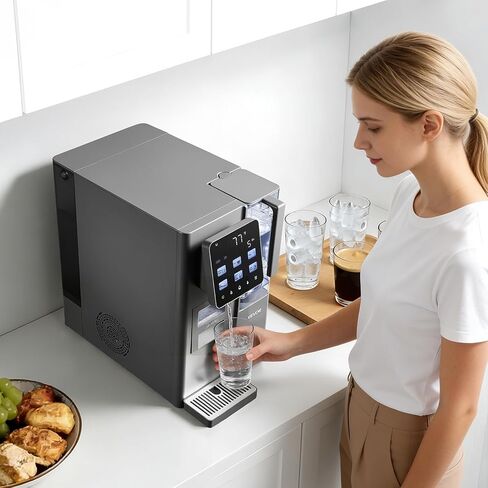 موزع فلتر مياه VEVOR Ice Maker، ماكينة صنع الثلج على سطح الطاولة 4 في 1 مع درجة حرارة الغرفة، ماء ساخن وبارد، فلتر RO 6 مراحل + فلتر تمعدن، متعدد الوظائف لحفلات المكتب المنزلي in Saudi Arabia