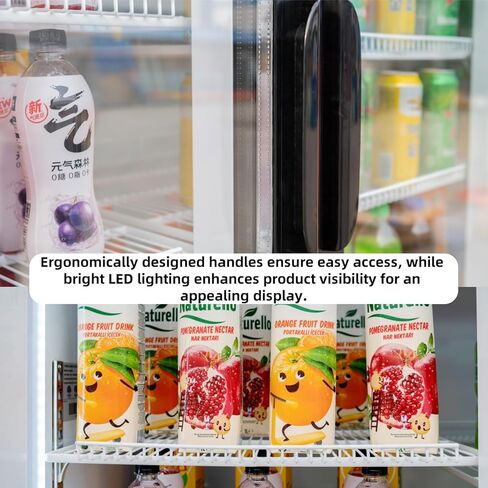 Merchandiser Refrigerator 3 Glass Door, 56 cu ft Beverage Display Cooler, Commercial Upright Fridge with LED Lighting, Adjustable Shelves for Displaying Beverages, Beer, and Drinks, Black in Kuwait