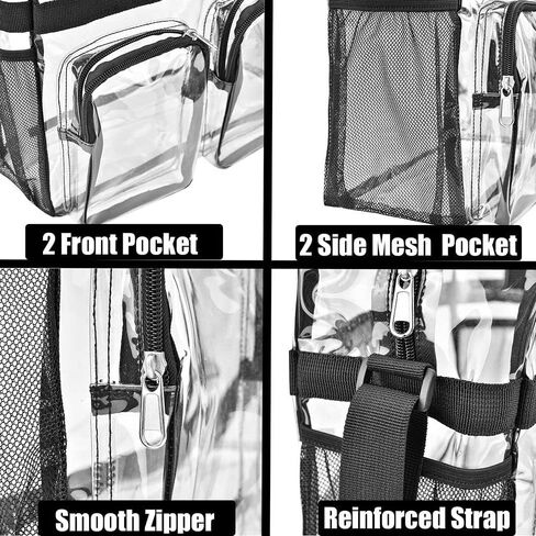 Clear Tote Bag 12x6x12 Inches - Reinforced Strap PVC Stadium Bag for Sports Events and Concerts, Leak-Proof Design in Saudi Arabia