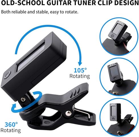JOYO Guitar Tuner Clip Guitar Capo with 6Pcs Picks Guitar Accessories Digital Electronic Tuner for Electric Guitar, Bass, Acoustic, Ukulele, Violin in Kuwait