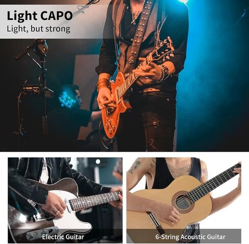 JOYO Guitar Tuner Clip Guitar Capo with 6Pcs Picks Guitar Accessories Digital Electronic Tuner for Electric Guitar, Bass, Acoustic, Ukulele, Violin in Kuwait