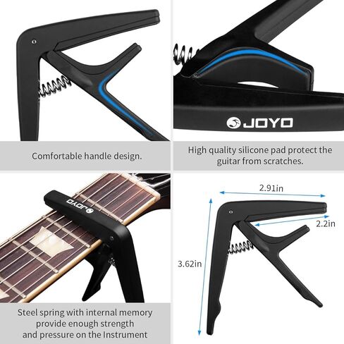 JOYO Guitar Tuner Clip Guitar Capo with 6Pcs Picks Guitar Accessories Digital Electronic Tuner for Electric Guitar, Bass, Acoustic, Ukulele, Violin in Kuwait