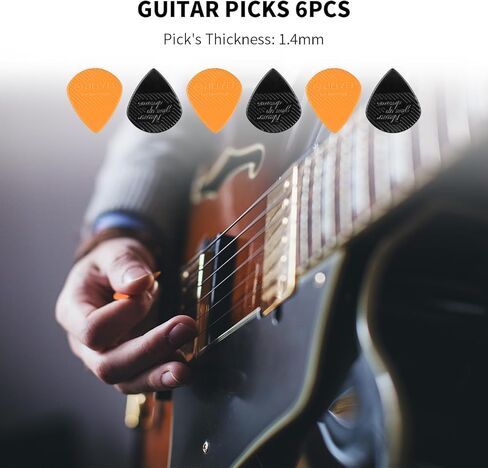 JOYO Guitar Tuner Clip Guitar Capo with 6Pcs Picks Guitar Accessories Digital Electronic Tuner for Electric Guitar, Bass, Acoustic, Ukulele, Violin in Kuwait