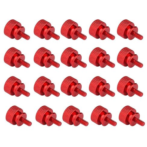 Aluminum Alloy Thumb Screws (Knurled Head) 20PCS M3 M4 6#32 8#32 Hand Tightening Bolt for PC Case 3D Printer (Silver, 8#32) in Kuwait