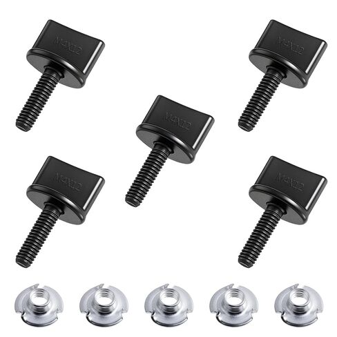 4 Pcs Metric M4 x 20 mm Thumb Screw Bolts, Hand Driven Spade Nylon Plastic Screws Full Thread Thumb Screws with Hook Nuts for RC Models, Aircraft & DIY Projects Black in Saudi Arabia