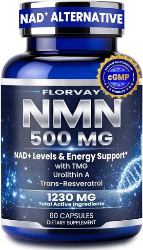 مكمل NMN NAD مع ريسفيراترول - تركيبة NMN متعددة المكونات 1230 مجم مع TMG، واليوروليثين A والكيرسيتين، كبسولات يومية للنساء والرجال، مكمل mnm، 60 قطعة in Saudi Arabia