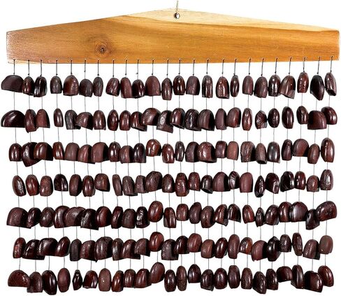 Terre Exotic Bar Chimes with 7 Rows of 24 Natural Nuts – Pangi, Juju, Chacha, Pala Options – Soothing Percussion Instrument (Pala) in Kuwait
