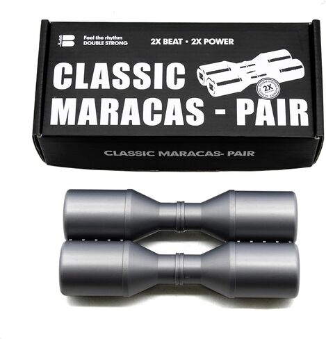 آلة شاكر الموسيقية، غلاف ABS مع حشوة فولاذية، هزازات إيقاعية ساطعة وصاخبة للأداء المباشر/الفرقة/المسرح، إنشاء طبقات غنية، متوفرة باللون الأسود/الفضي (فضي) in Kuwait