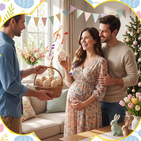 مجموعة هزازات بيض عيد الفصح المكونة من 36 قطعة تتضمن 12 قطعة 2026 DIY من هزازات البيض الخشبية وأدوات الماراكس الموسيقية مع 24 قلم تحديد ملون وسلة هدايا عيد الفصح الأولى وحشو الموسيقى in Saudi Arabia