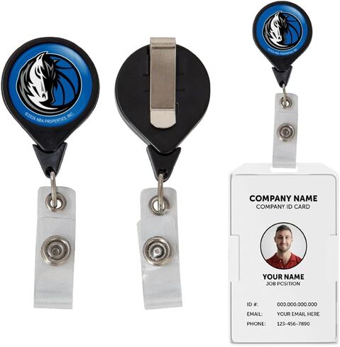 Dallas Mavericks NBA Team Retractable Badge Holder Ticket Clip Reel ID in Kuwait