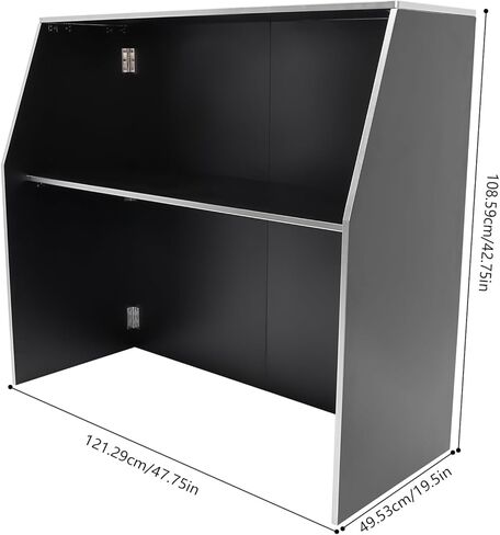 Folding Portable Event Bar with Top and Middle Shelves, Mobile Laminate Foldable Bar for Parties, Events, Picnics, Barbecues, Catering, Beach/Outdoor Trade Shows Black in Saudi Arabia