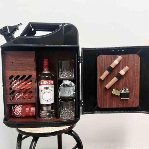 ERICAT Mini Christmas Can Bar, Portable Whiskey Bar with Handle Design, 20L Gas Canister Design and Unique Structural Design, Realistic Simulation, for Dad in Saudi Arabia