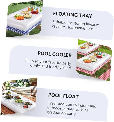 STOBAZA 1pc Inflatable Serving Bar Tray Floating Drink Holder for Pool Parties Outdoor Bbqs and Summer Gatherings Keeps Drinks and Food Chilled in Saudi Arabia