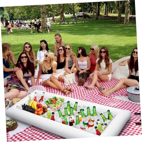 STOBAZA 1pc Inflatable Serving Bar Tray Floating Drink Holder for Pool Parties Outdoor Bbqs and Summer Gatherings Keeps Drinks and Food Chilled in Saudi Arabia
