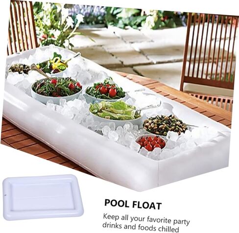 STOBAZA 1pc Inflatable Serving Bar Tray Floating Drink Holder for Pool Parties Outdoor Bbqs and Summer Gatherings Keeps Drinks and Food Chilled in Saudi Arabia