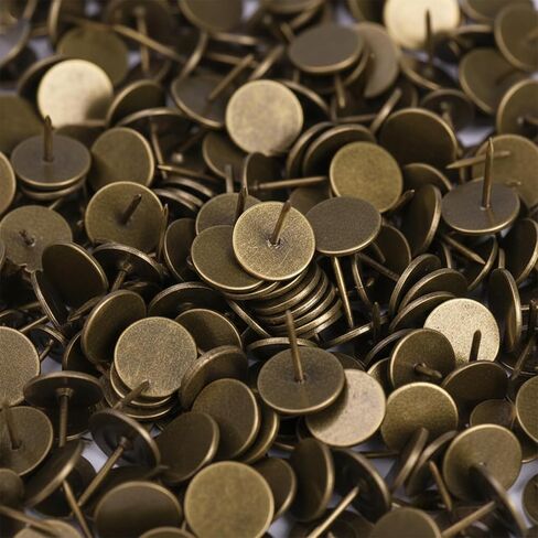 200 Pcs Upholstery Thumb Tacks for Wall with Boxes 0.43 Inch and 0.63 Inch Vintage Bronze Flat Head Push Pins Decorative Long Heavy Duty Thumb Nail for Office Wood Furniture Bulletin Board Sofa in Saudi Arabia