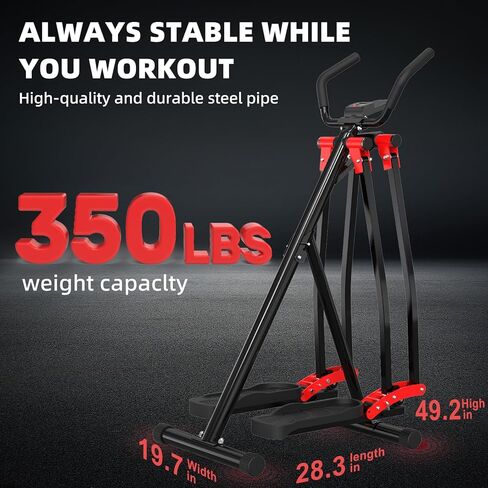 Air Walk Elliptical Glider Machine,30" inch Long Stride Full-Body Cardio Cross Trainer Foldable uitable for Small Spaces,350LBS Weight Capacity in Kuwait