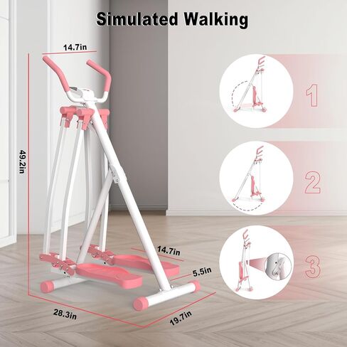 HOTWAVE Air Walker Exercise Machine, Home Space Walker Aerobic Stepper, Foldable Elliptical for Small Spaces - Cross Trainer Glider Exercise Machine for Men and Women Fitness Equipment in Kuwait