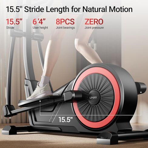 CURSOR FITNESS Elliptical Machine, Elliptical Exercise Machine for Home with Hyper-Quiet Magnetic Driving System, Elliptical Trainer with 15.5IN Stride & LCD Monitor, 100% Levels Resistance in Kuwait