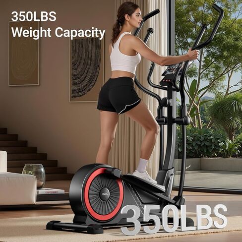 CURSOR FITNESS Elliptical Machine, Elliptical Exercise Machine for Home with Hyper-Quiet Magnetic Driving System, Elliptical Trainer with 15.5IN Stride & LCD Monitor, 100% Levels Resistance in Kuwait