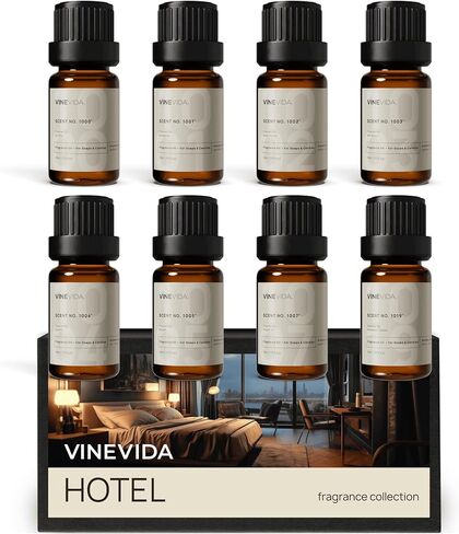 VINEVIDA Luxury Hotel Scent Collection - Set of 8 Premium Fragrance Oils - 5 Star Hotel Essential Oil, Fragrance for Home Diffusers, Soap & Candle Making in Kuwait