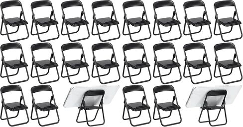 DOITOOL Mini Folding Chair Phone Stand Holder: 12 PCS Doll House Folding Chair Models 1:6 Scale Miniature Foldable Chairs Mini Plastic Chairs for Dollhouse Decoration in Saudi Arabia