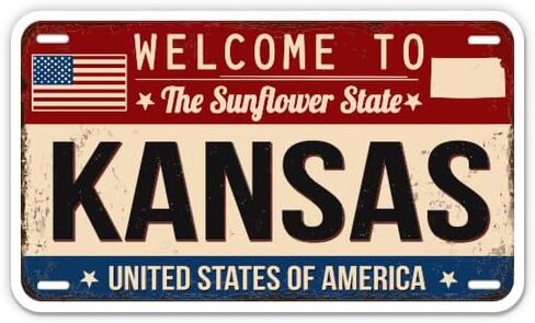Squiddy Welcome to Kansas - ملصق من الفينيل للهاتف والكمبيوتر المحمول وزجاجة المياه (بعرض 4 بوصات) in Saudi Arabia