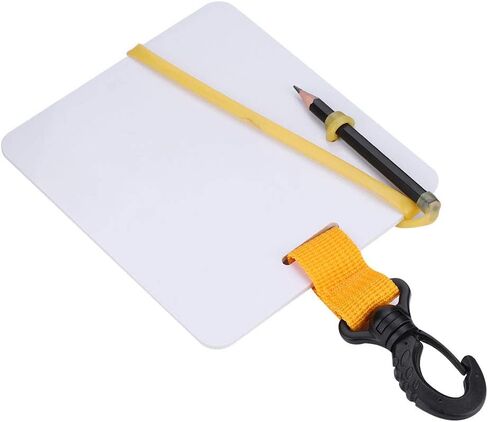 Underwater Writing Slate with Swivel Clip Pencil Lightweight Board for Diving Swimming Water Sports in Kuwait